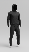 Black Tracksuit Set with Matte Finish