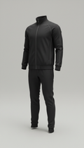 Black Tracksuit Jacket with Precision Zipper