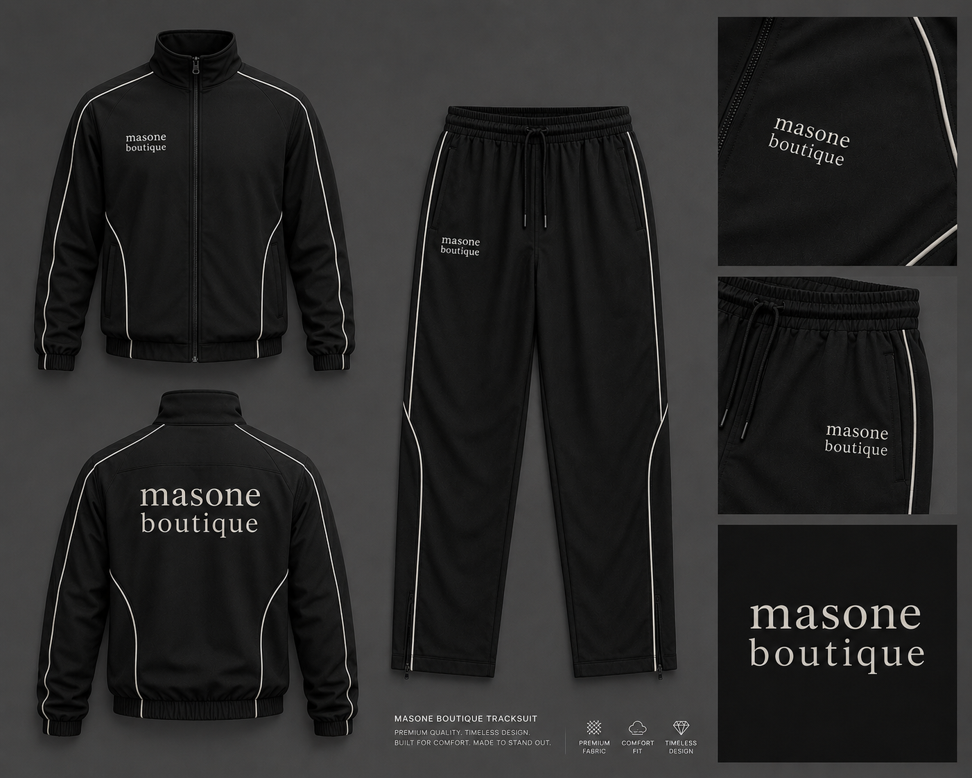 Maisone Custom Tracksuit Black