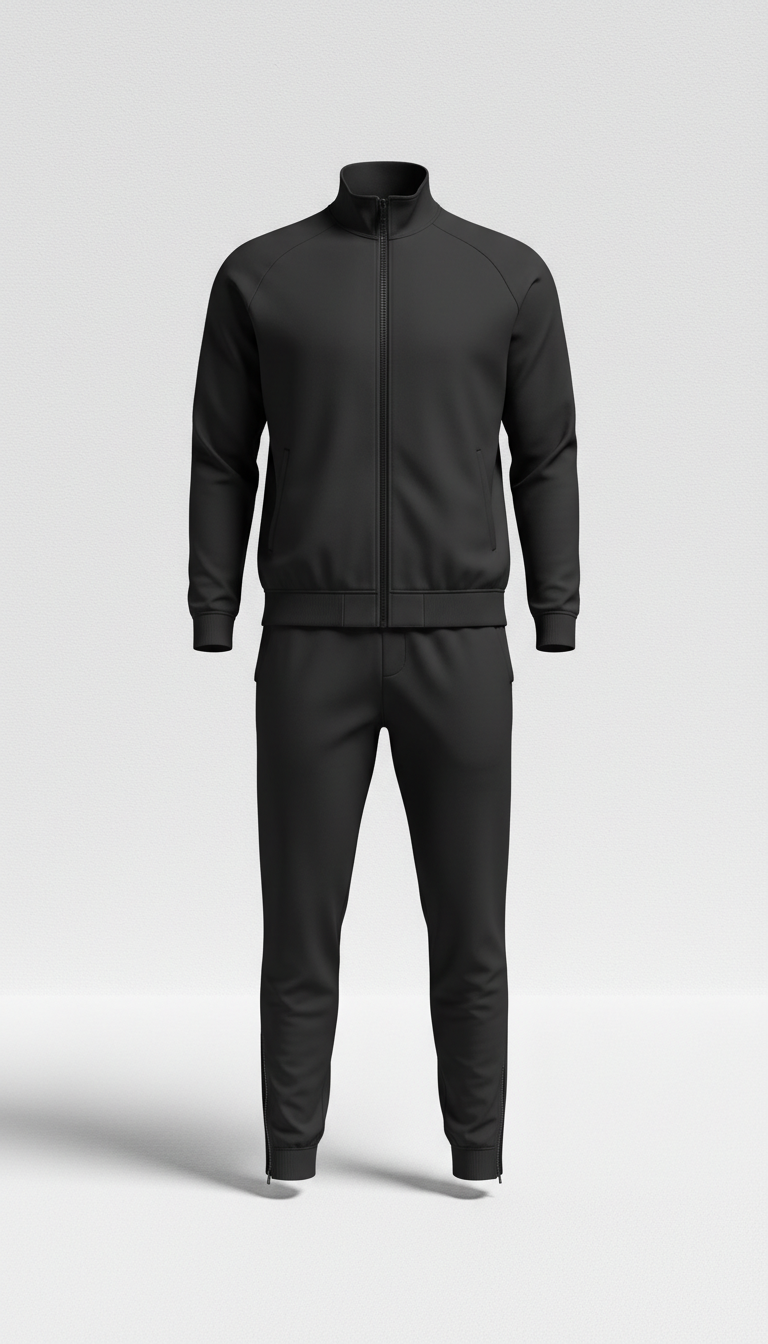 Slim Fit Black Tracksuit Pants